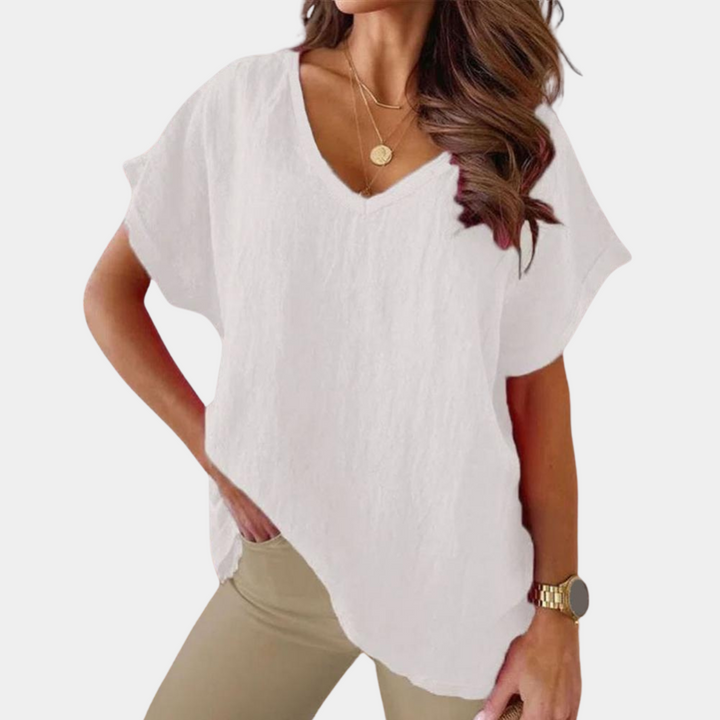 Breathable Linen Blouse for Summer Days in White