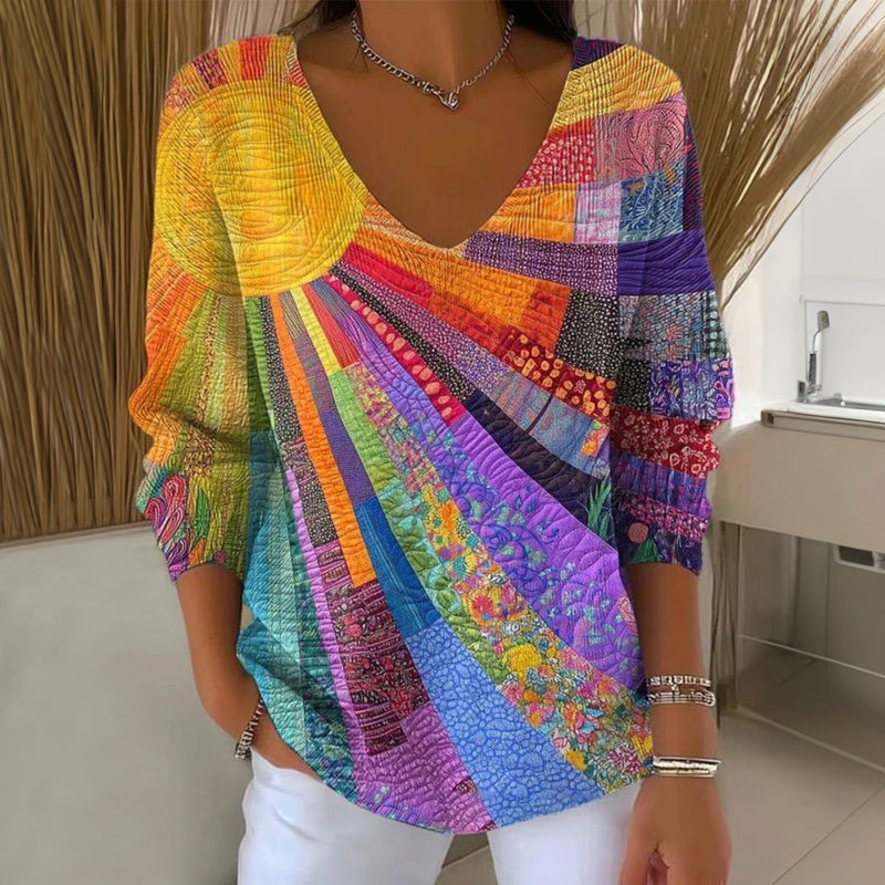 Buntes Patchwork T-Shirt Womens t-shirt in Multicolour