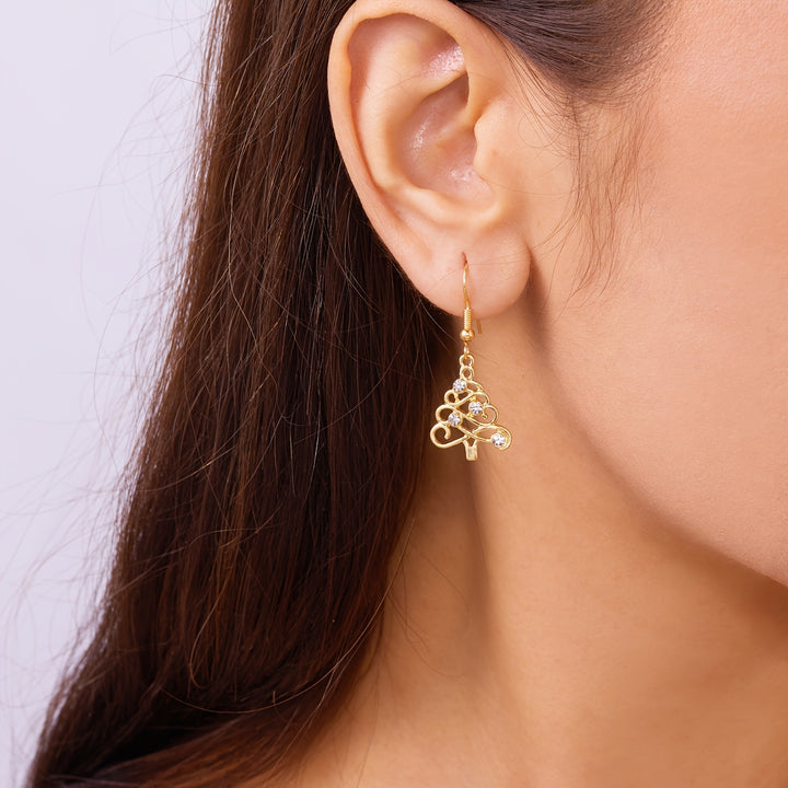Elegant Christmas Tree Dangle Earrings