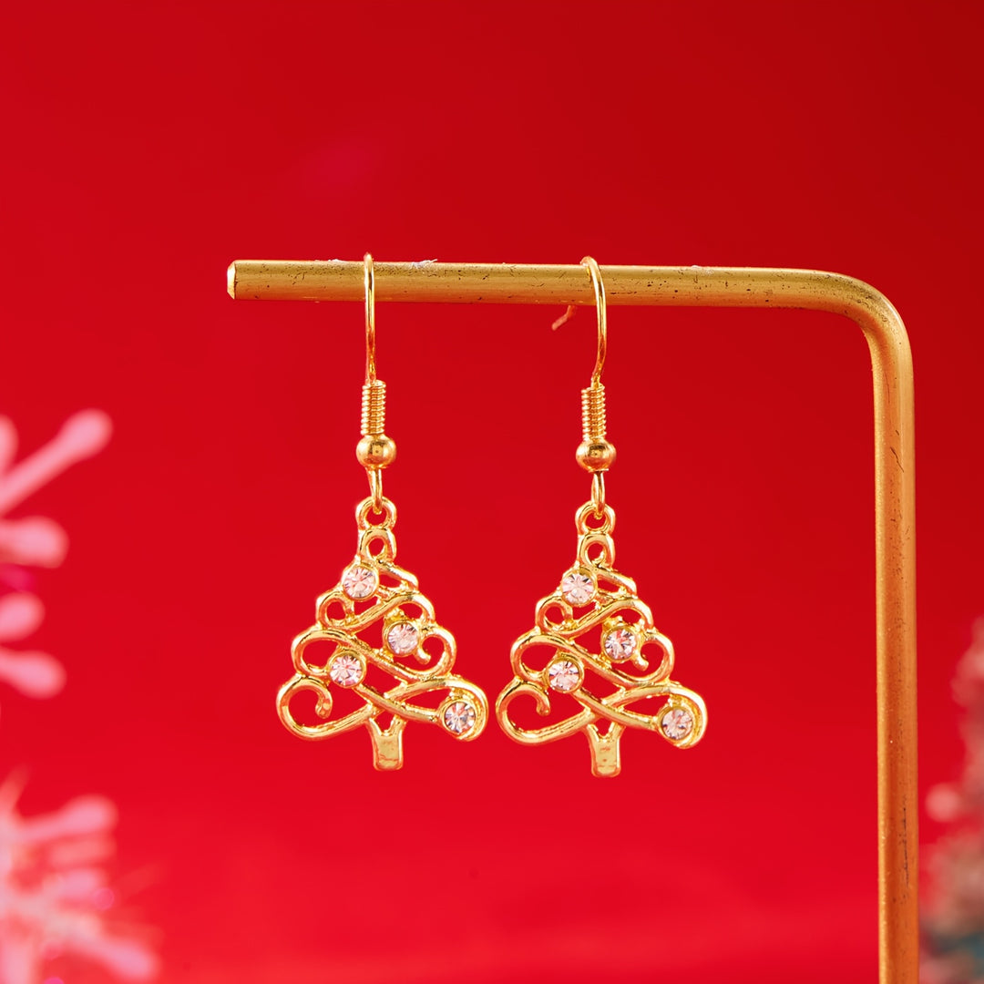 Elegant Christmas Tree Dangle Earrings