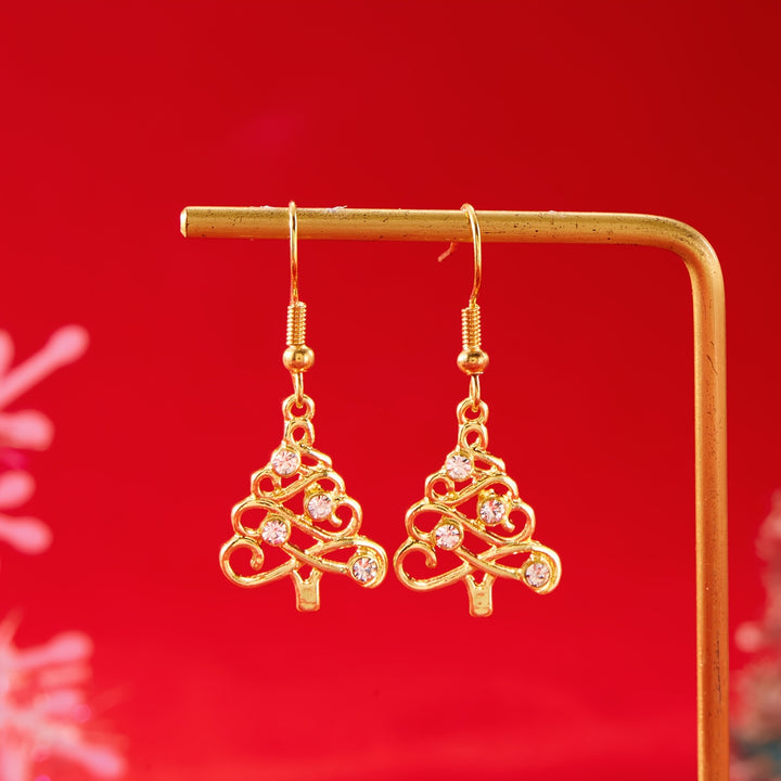 Elegant Christmas Tree Dangle Earrings