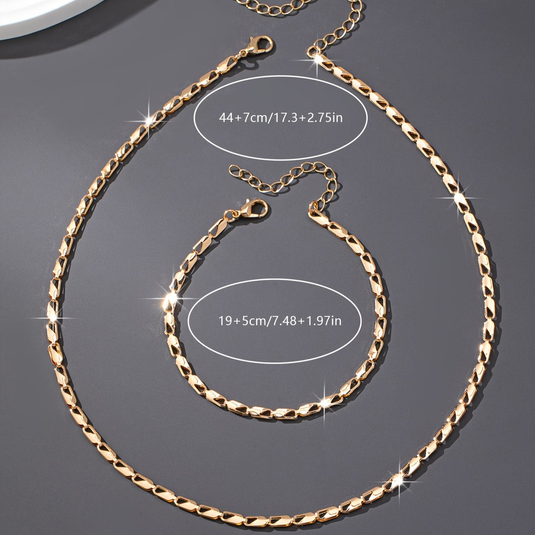 Chic 18k gold Gold Necklace and Bracelet Set