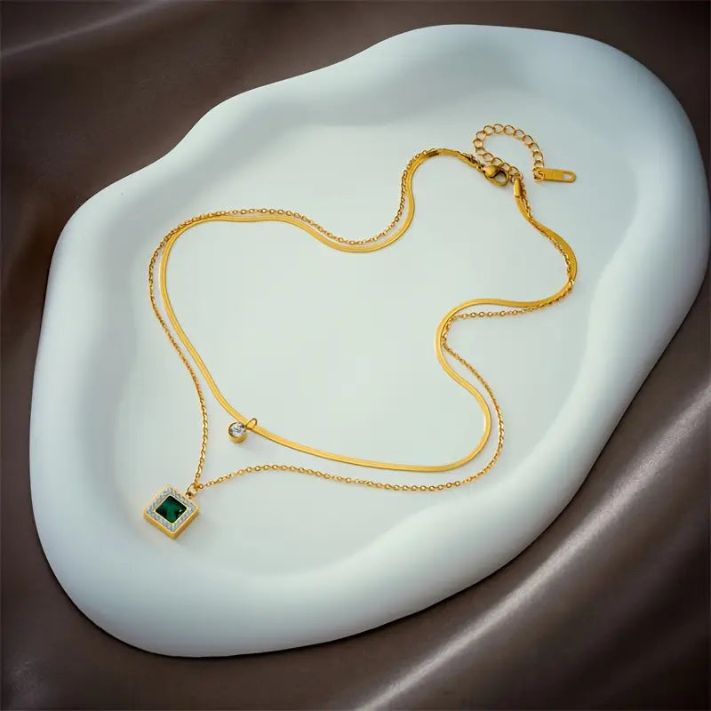 Golden Gemstone Necklace