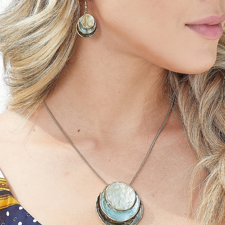 Chic Bohemian Three-Layer Necklace and Earrings Set