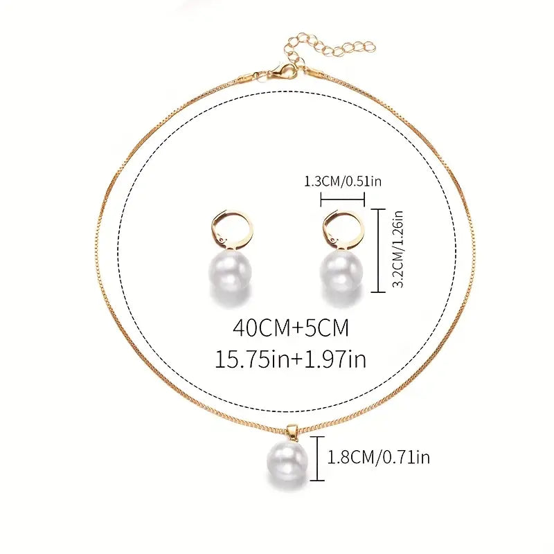Elegant Golden Grace Pearl Jewellery Set