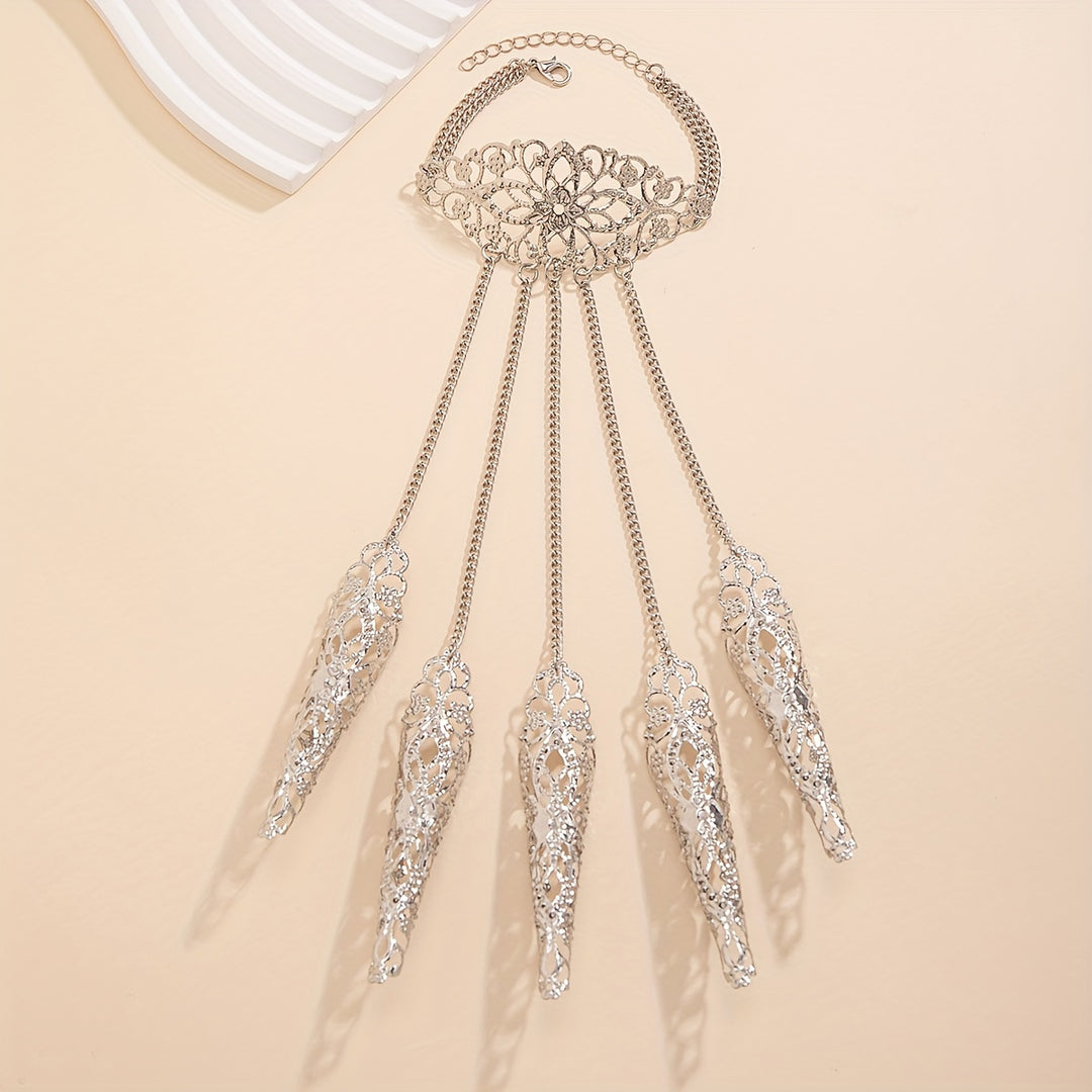 Golden Gothic Lace Hand Bracelet