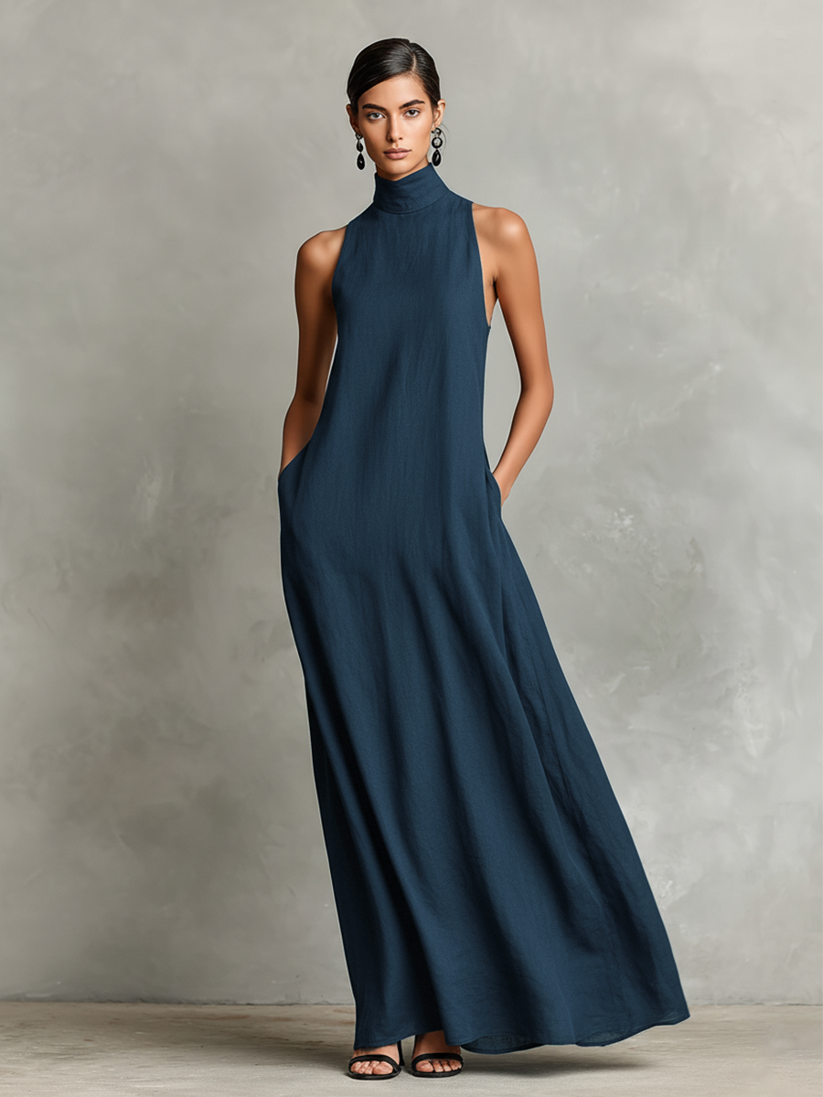 Effortless Maxi Dress for Wedding Guests in Blue
