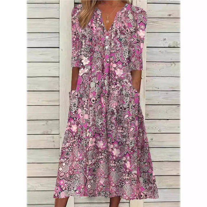 Elegant Flowing Maxi Beach Dress in Blue 3