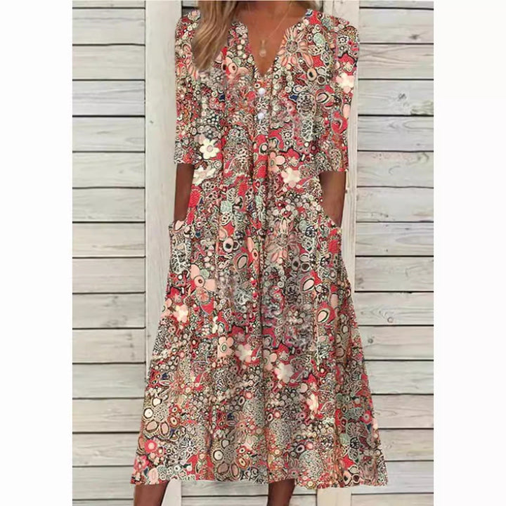 Elegant Flowing Maxi Beach Dress in Pink 2