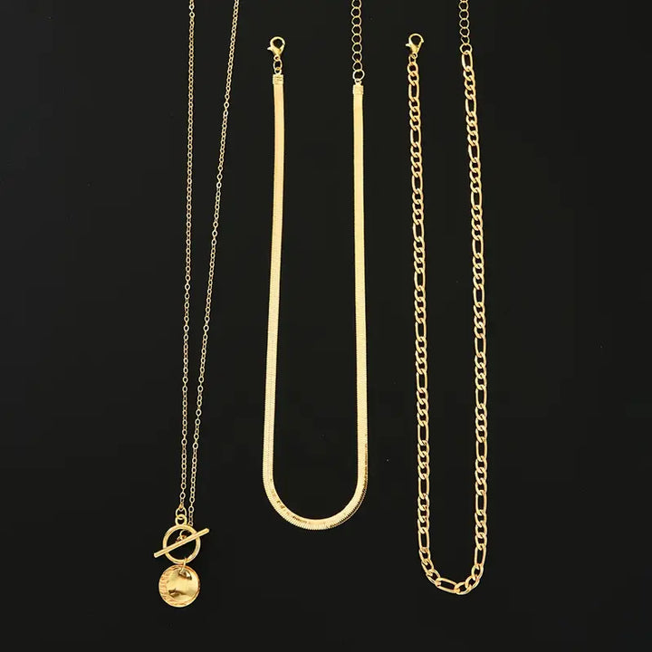 Sophisticated Gold Textured Coin Necklace