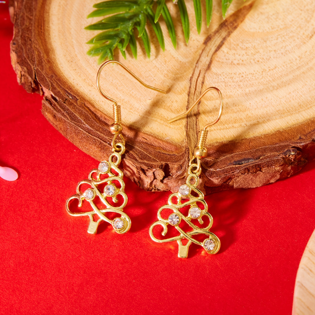 Elegant Christmas Tree Dangle Earrings