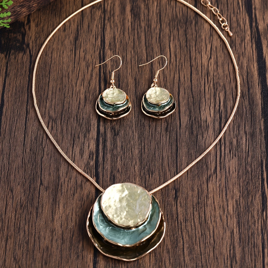 Chic Bohemian Three-Layer Necklace and Earrings Set