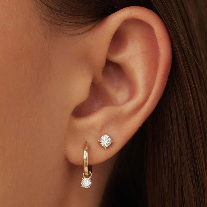 Elegant Larmes de Lune Gold Stone Earrings Set