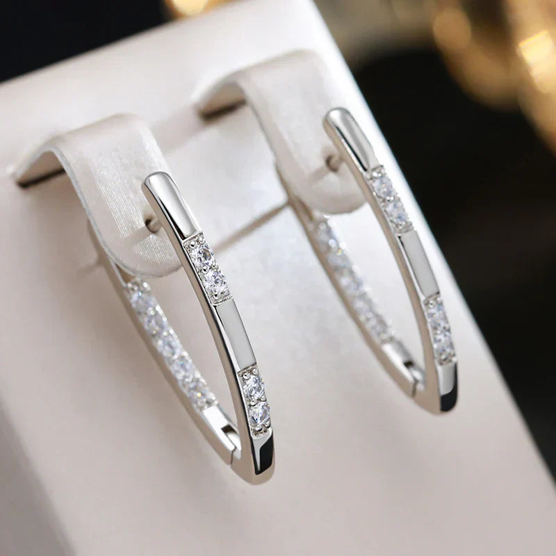 Elegant 18k Gold Zirconia Earrings