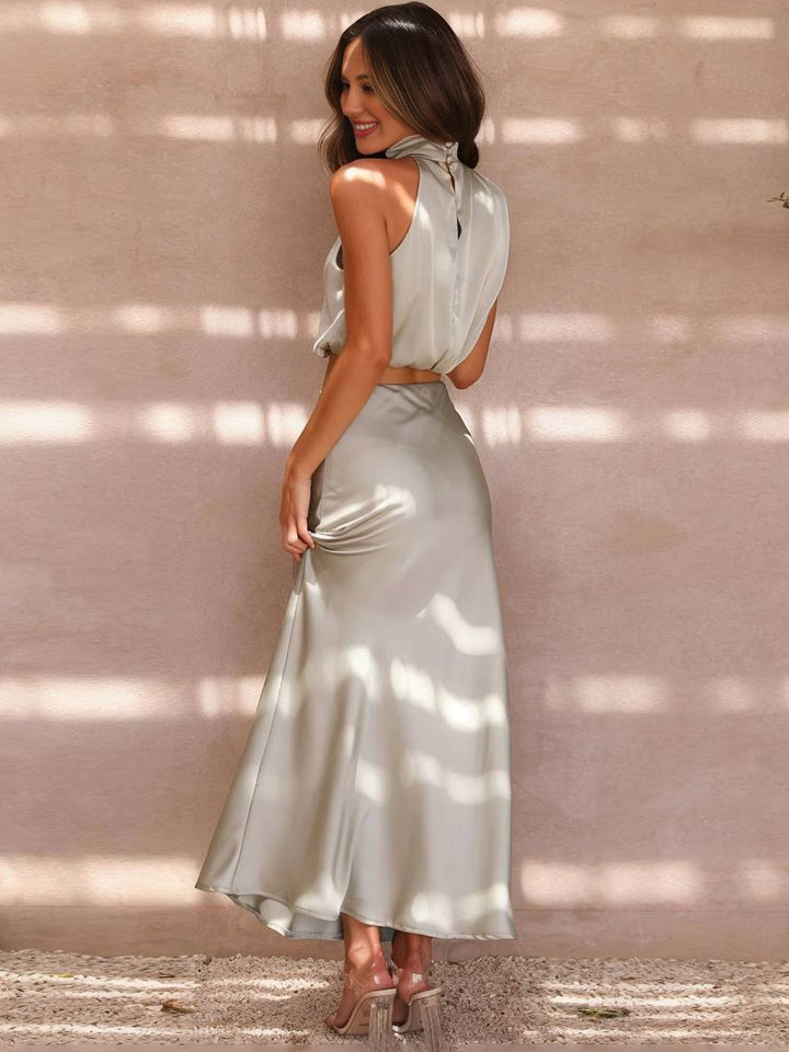 Women's Elegant Two-Piece Set for Wedding Guests in Pink 6