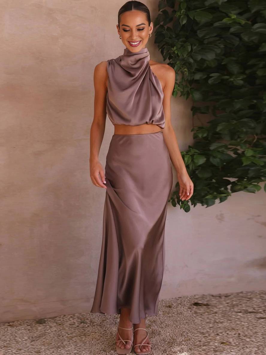 Women's Elegant Two-Piece Set for Wedding Guests in Purple 3