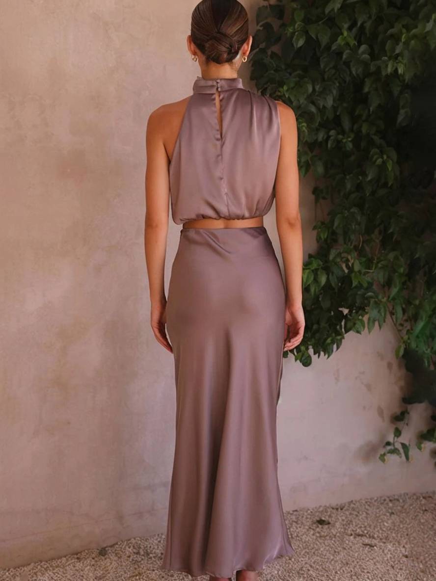 Women's Elegant Two-Piece Set for Wedding Guests in Purple 4