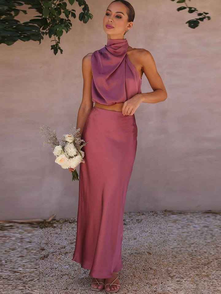 Women's Elegant Two-Piece Set for Wedding Guests in Purple 5