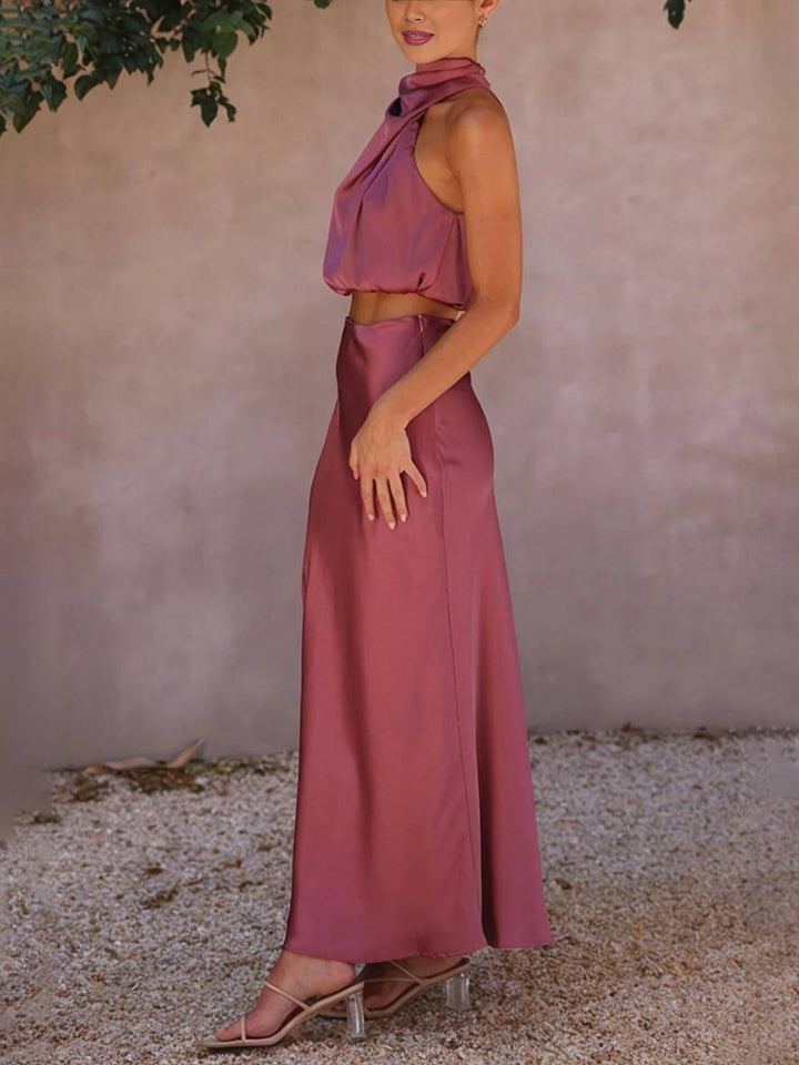 Women's Elegant Two-Piece Set for Wedding Guests in Purple 6
