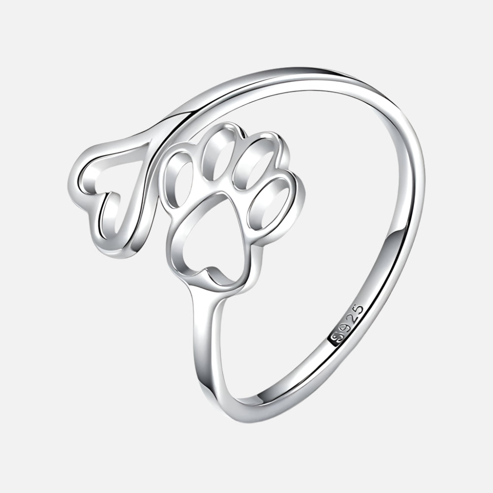 Paw & Heart Ring – Adjustable