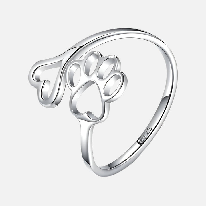 Paw & Heart Ring – Adjustable