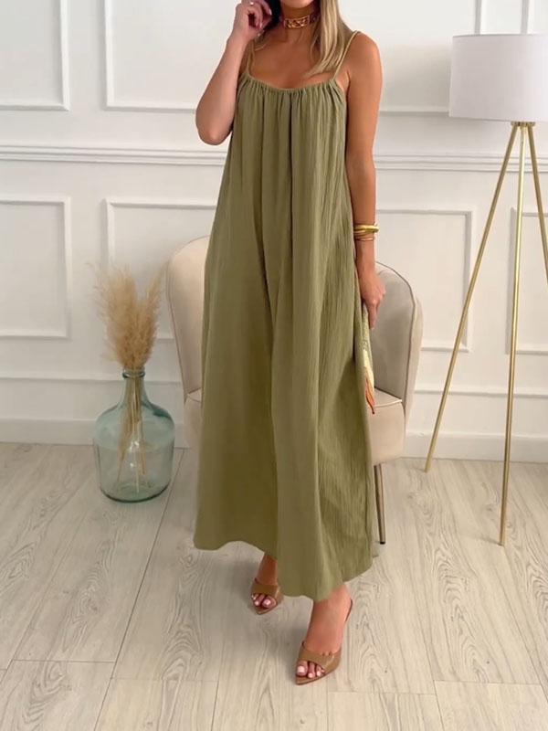 Soft Linen Wedding Guest Maxi Dress