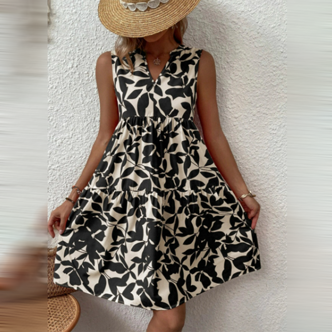 Summer Midi Dress for Wedding Guests in Black