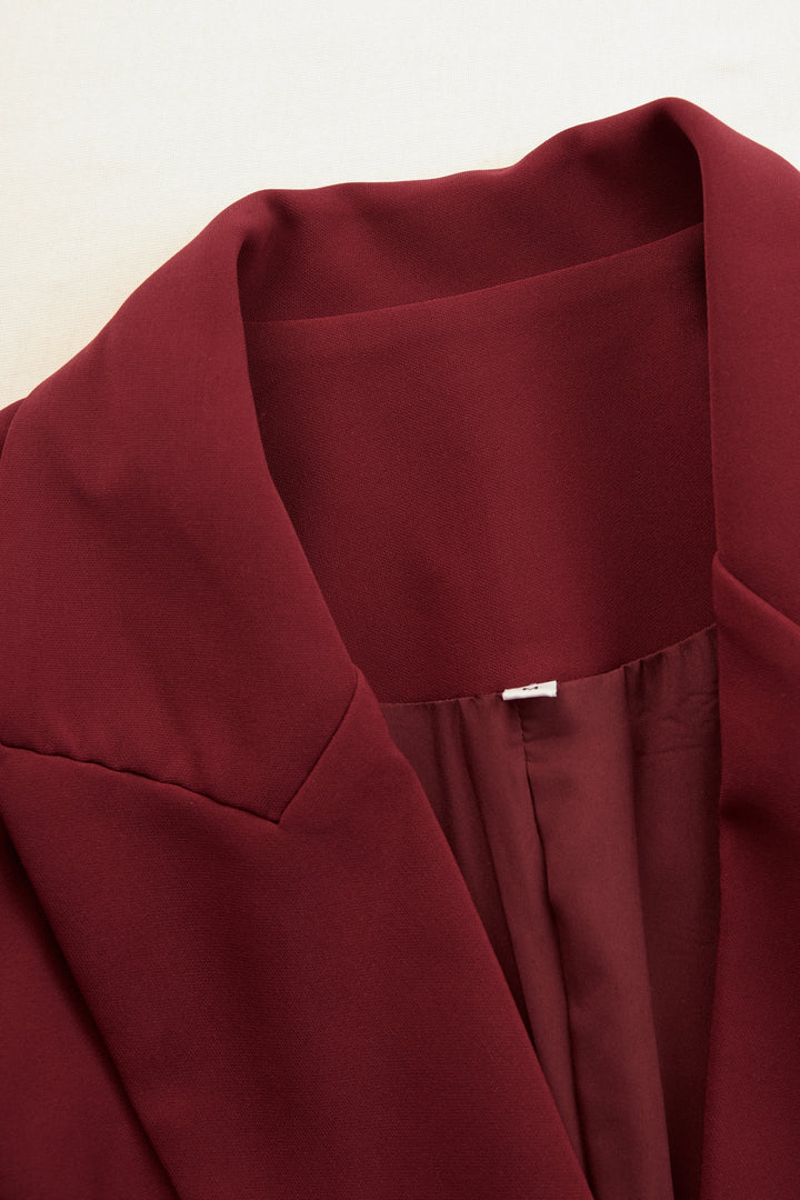 Tailored Midi Blazer Wedding Guest Dress for Autumn (11)