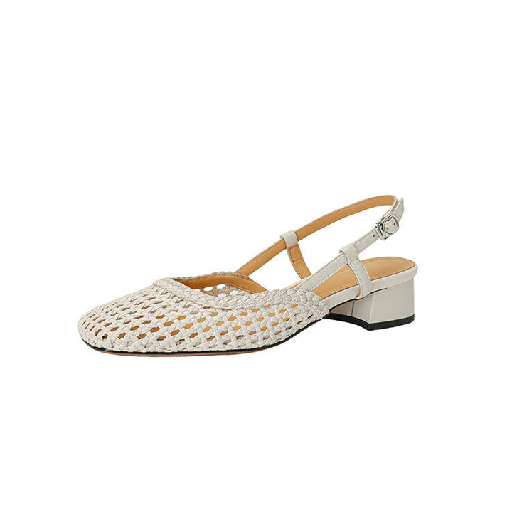 Women's Black Braided Slingback Sandals for Autumn (5)