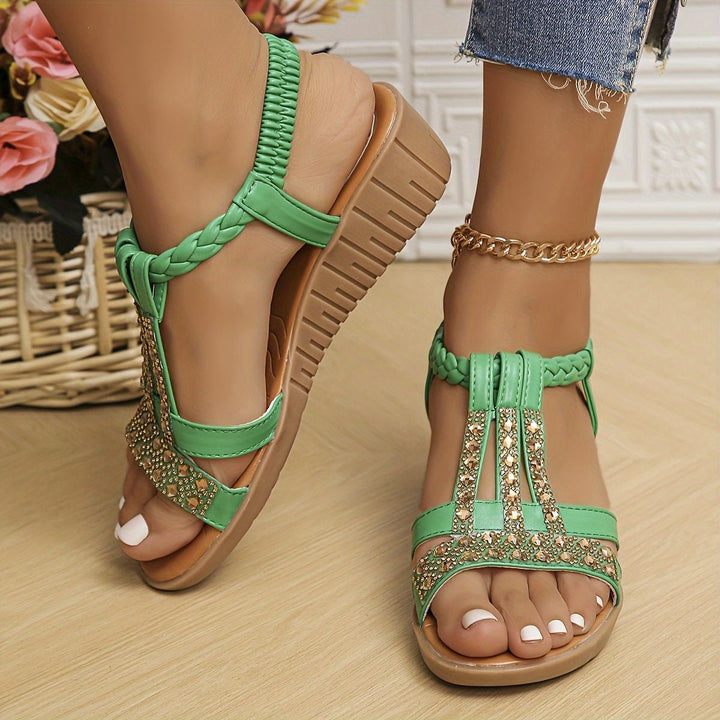 Women's Boots Style Wedge Sandals in Green 1