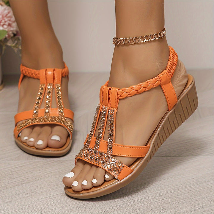 Women's Boots Style Wedge Sandals in Orange