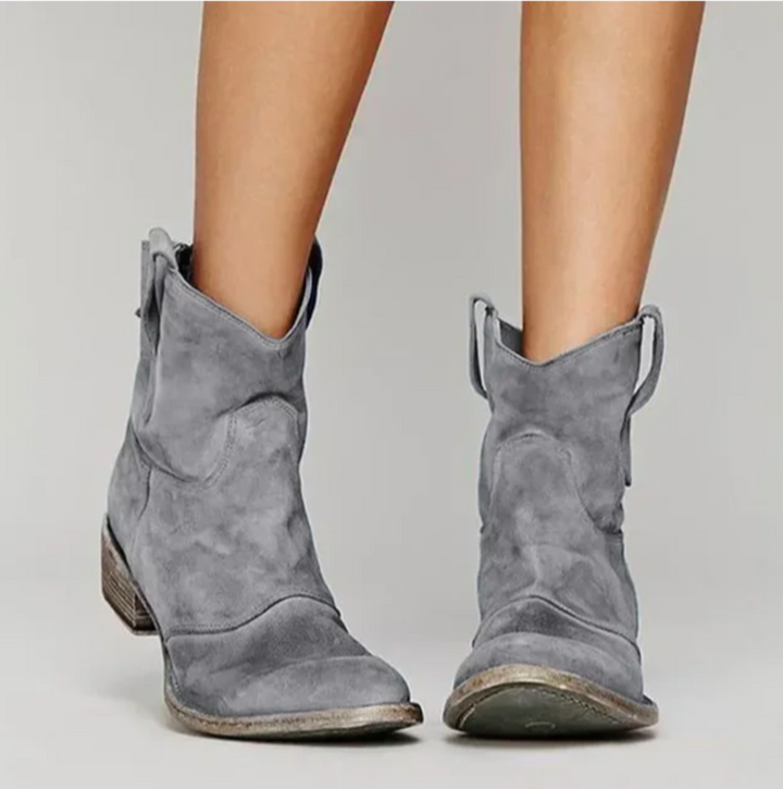 Women's Boots Western Suede for Autumn in Grey