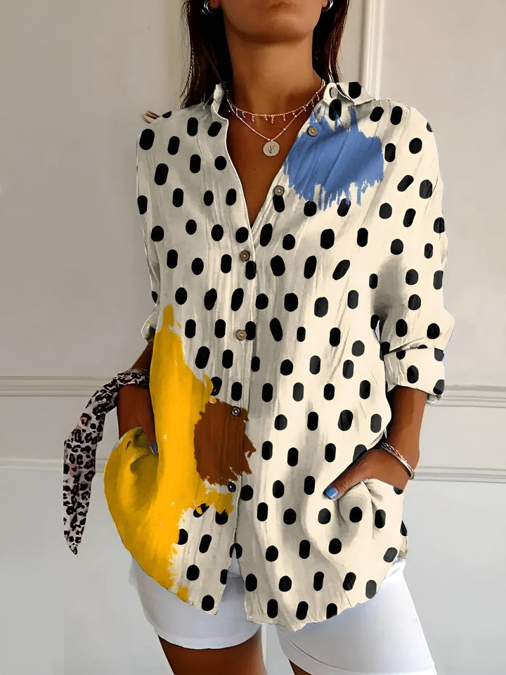 Women's Breezy Linen Blouse in Prints in Kuhmuster