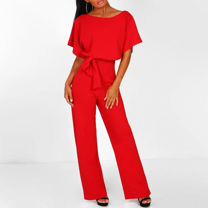 Women's Casual Jumpsuit for Autumn Outfits in Red
