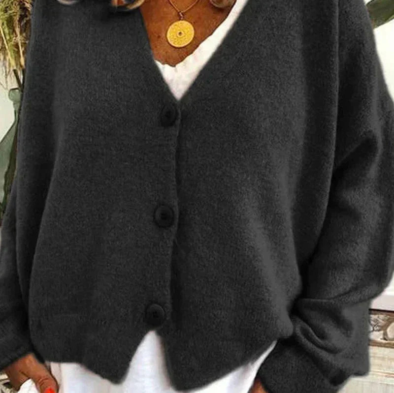 Women's Casual Knit Cardigan for Everyday Wear in Black