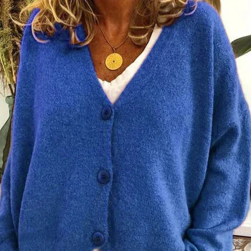 Women's Casual Knit Cardigan for Everyday Wear in Blue