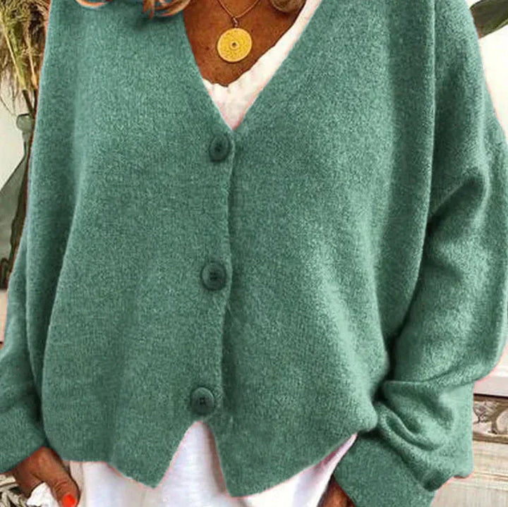 Women's Casual Knit Cardigan for Everyday Wear in Green