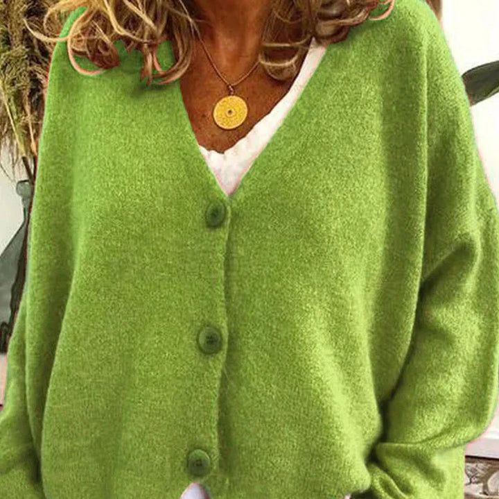 Women's Casual Knit Cardigan for Everyday Wear in Light Green