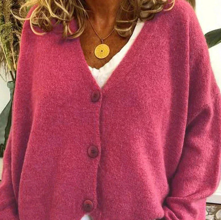 Women's Casual Knit Cardigan for Everyday Wear in Pink