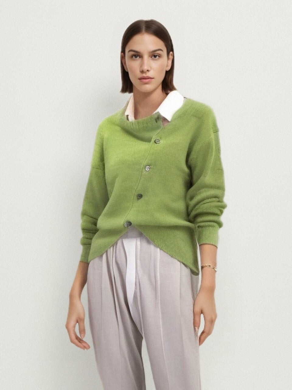 Women's Cosy Chunky Knitted Jumper for Autumn in Green