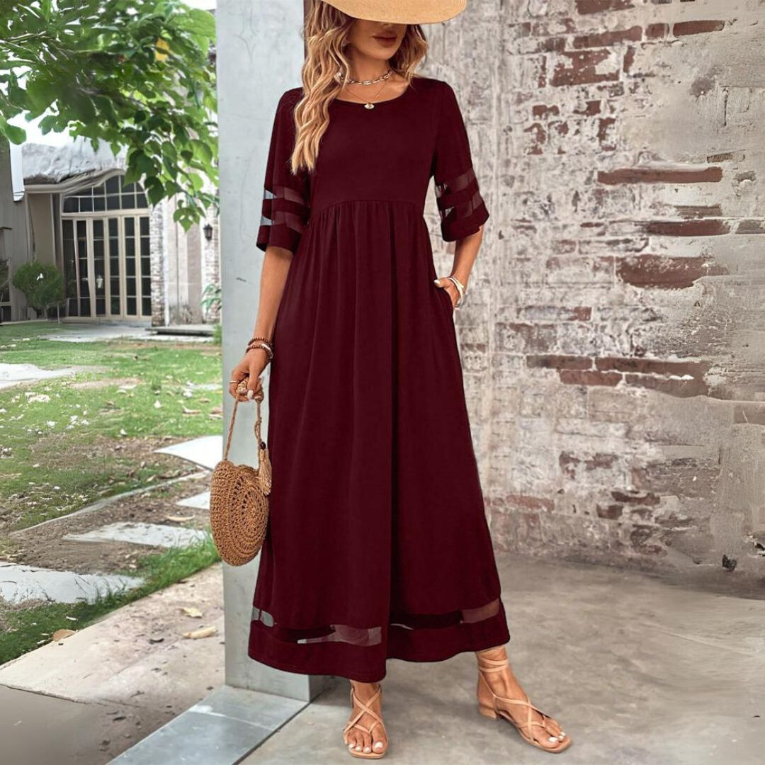 Women's Cotton Maxi Beach Dress in Red