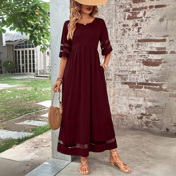 Women's Cotton Maxi Beach Dress in Red