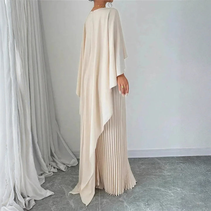 Women's Elegant Cape Maxi Wedding Guest Dress (2)