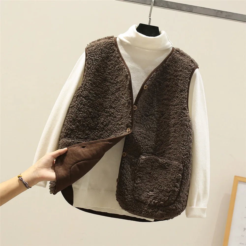 Women's Elegant Knit Vest for Wedding Guest Styling in Brown
