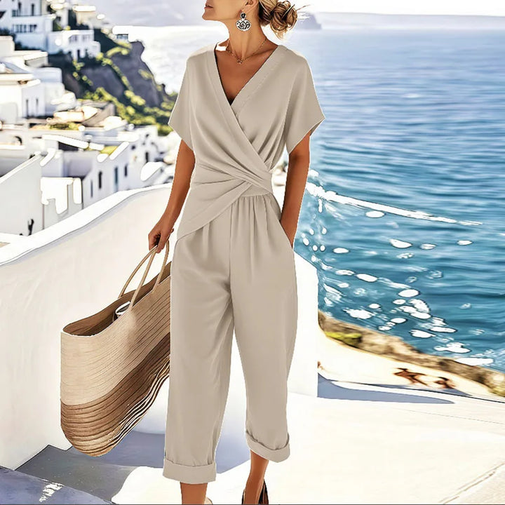 Women's Elegant Lightweight Wedding Guest Dress Set in Aprikose