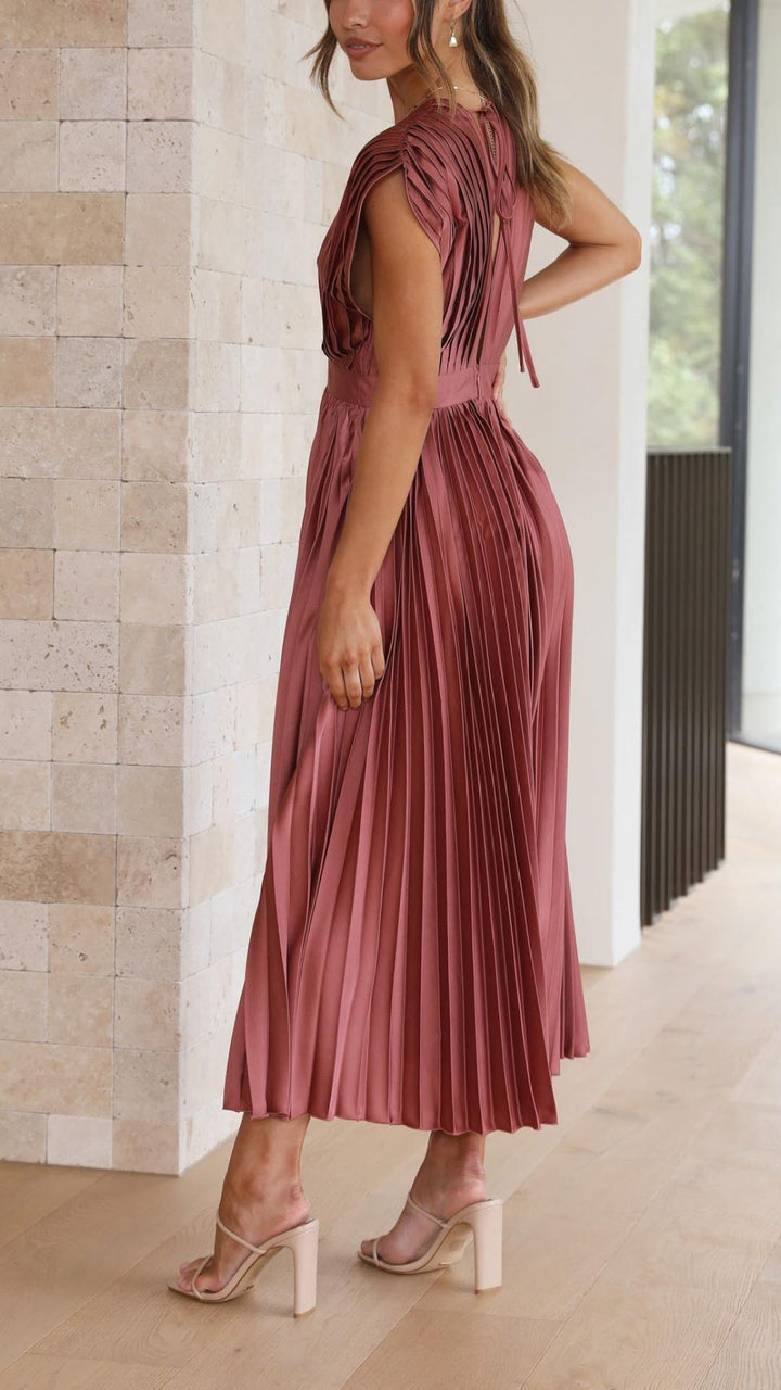 Women's Elegant Midi Wedding Guest Dress (3)