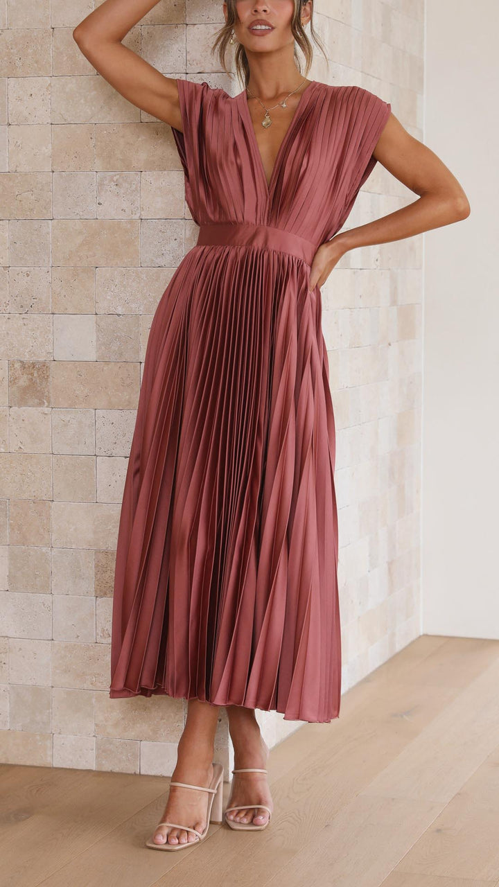 Women's Elegant Midi Wedding Guest Dress (5)