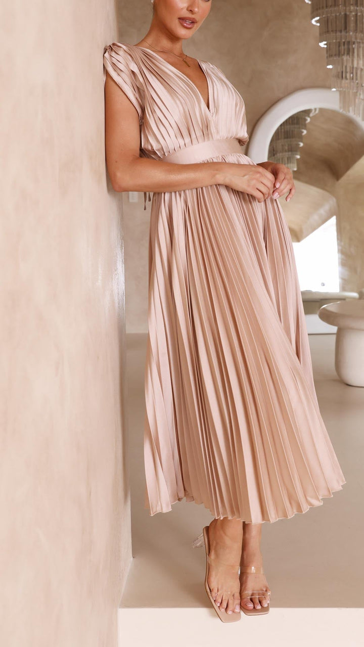Women's Elegant Midi Wedding Guest Dress (6)