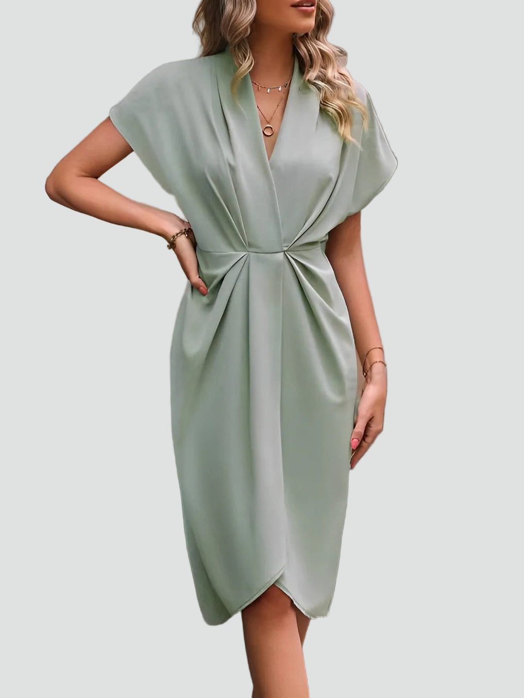 Women's Elegant Summer Wrap Midi Dress (7)