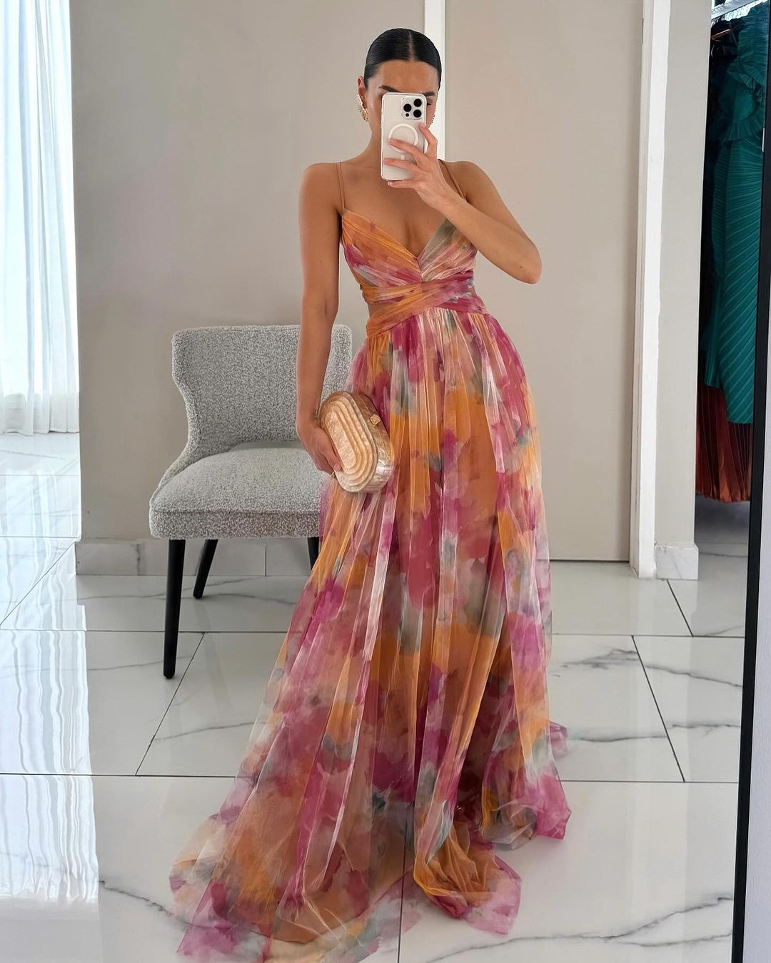 Women's Floral Maxi Wedding Guest Dress